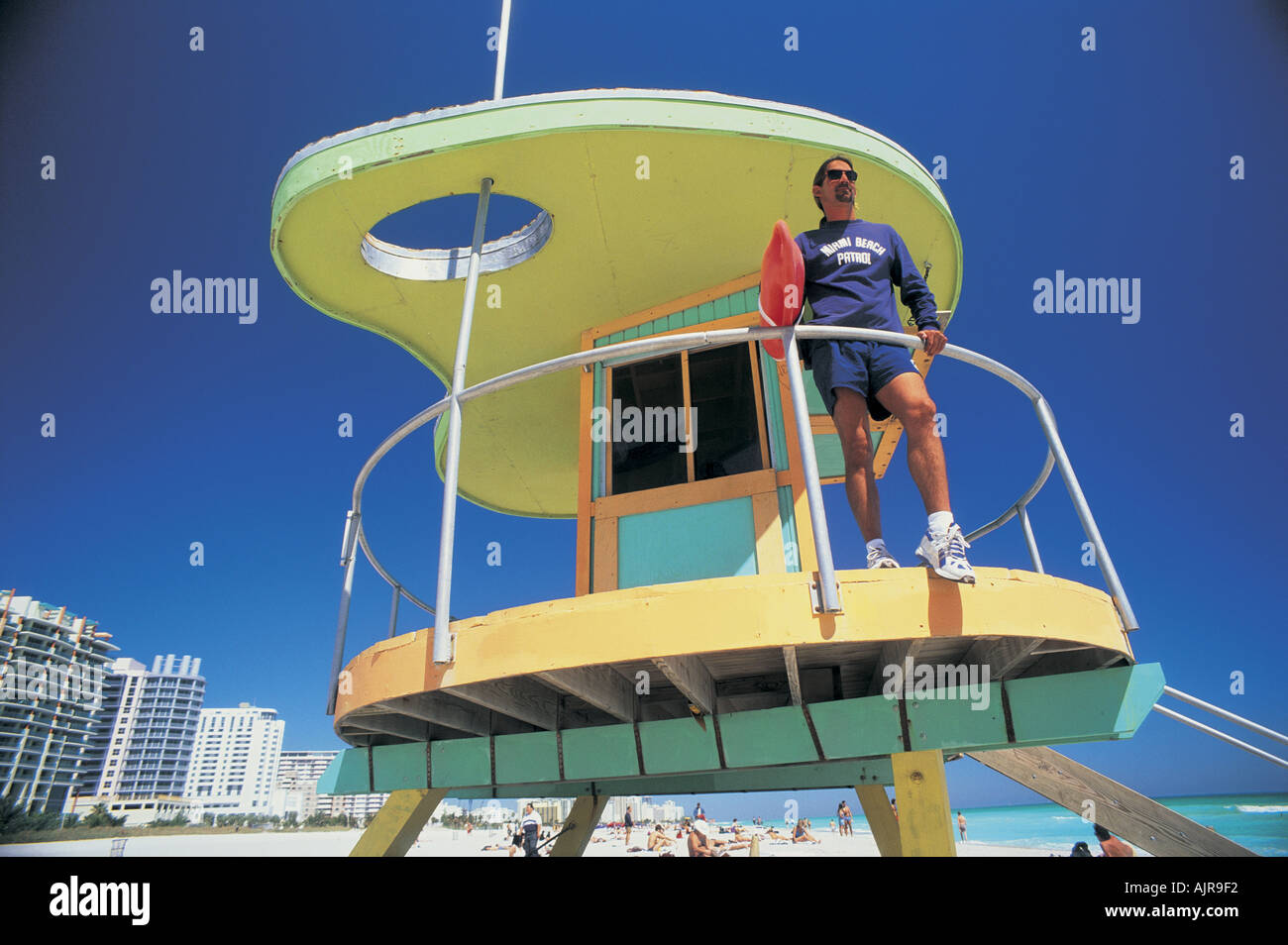 Rettungsschwimmer Miami Beach FL, USA Stockfoto