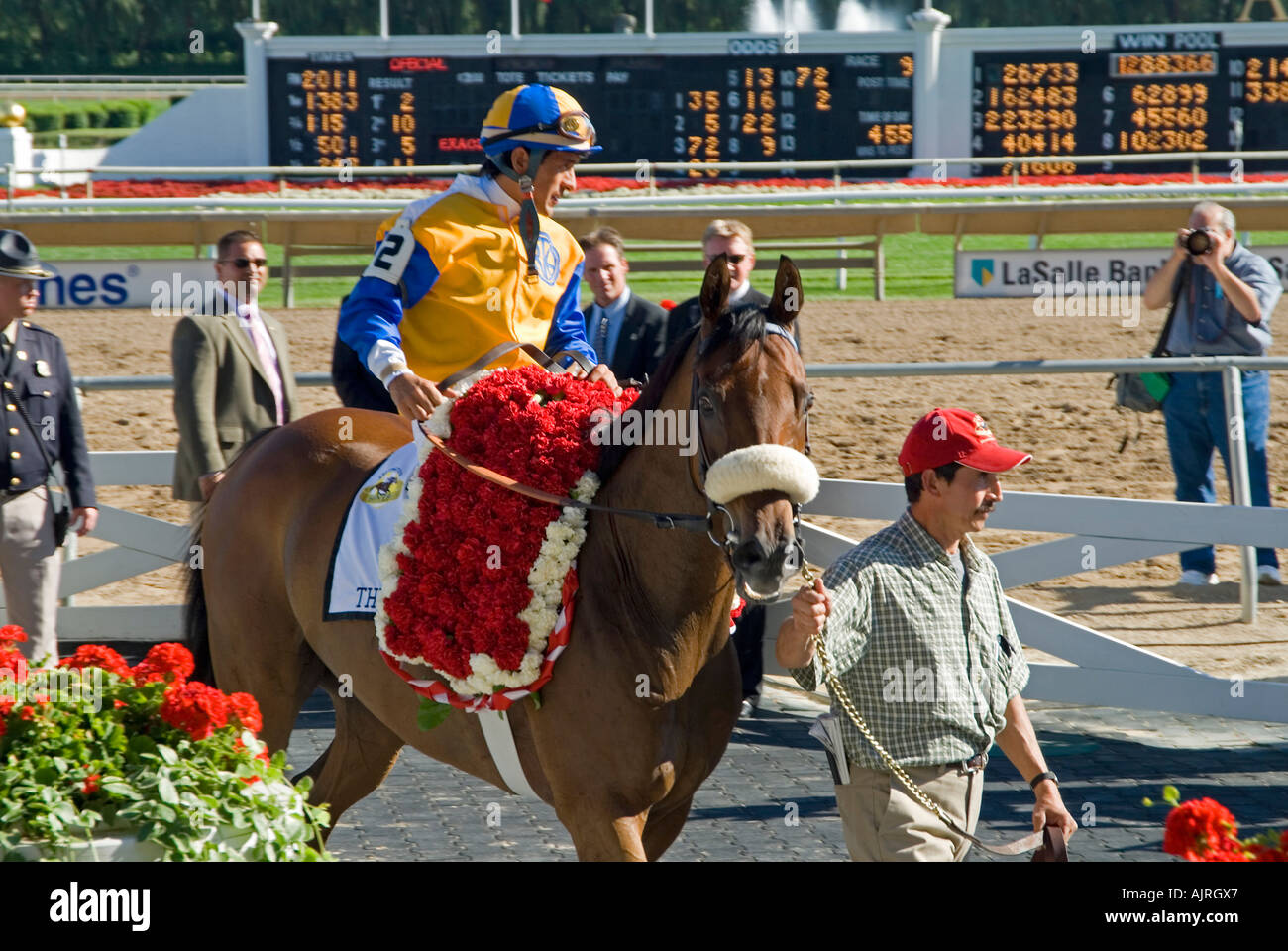 Pferderennen Winners Circle Stockfoto