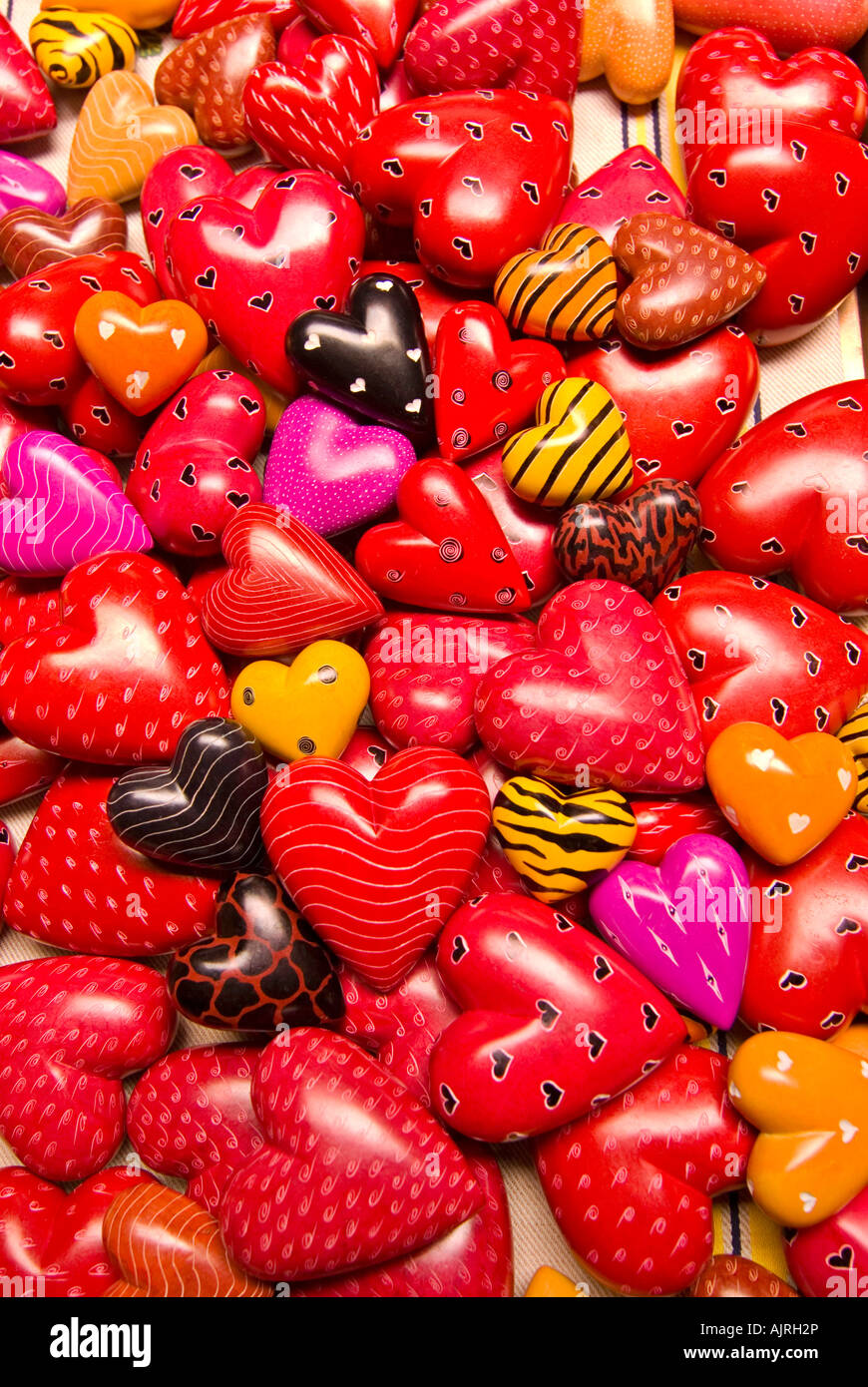 Speckstein Herzen aus Mexiko, in den Farben der Liebe Stockfoto