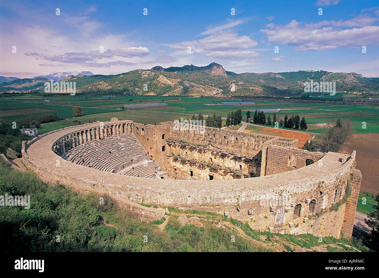Antike Aspendos Amphitheater, Antalya-Türkei. Stockfoto