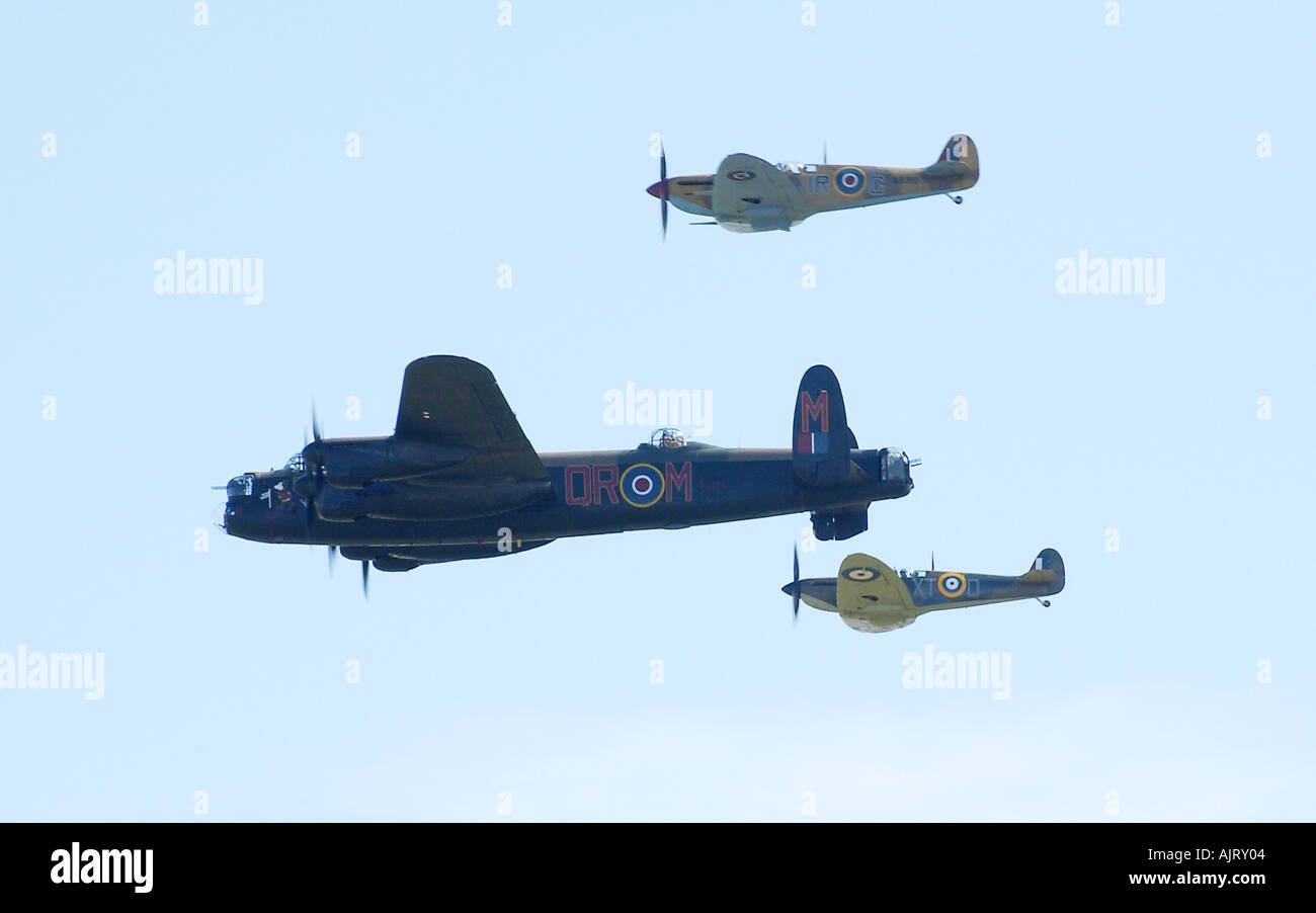 WW2 Avro Lancaster Spitfires Flug Ausbildung Stockfoto