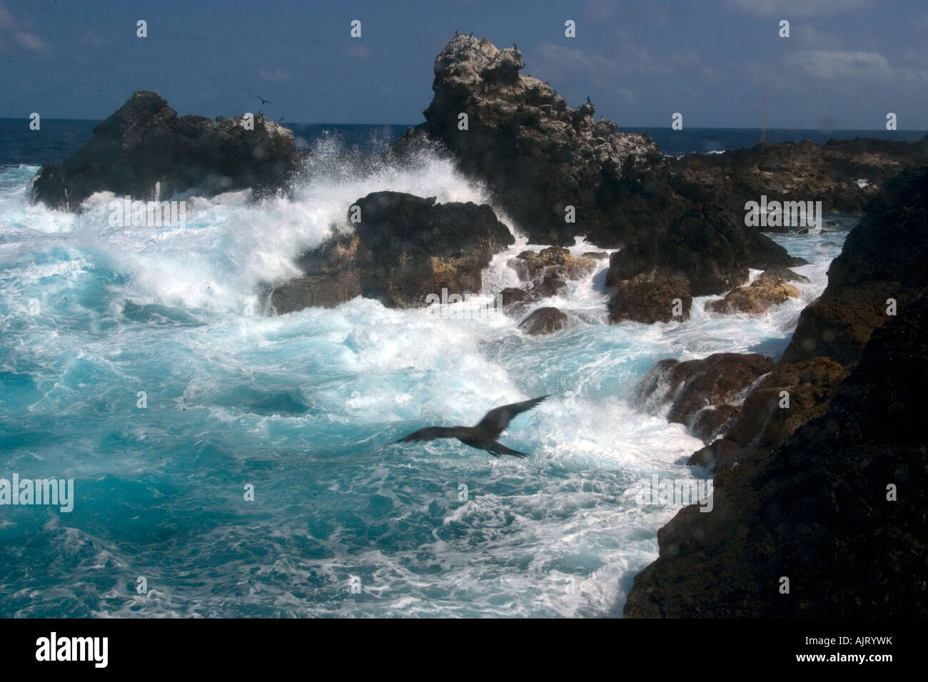 Welle stürzt über Felsen St. Peter und St. Paul s rockt Atlantik Brasilien Stockfoto