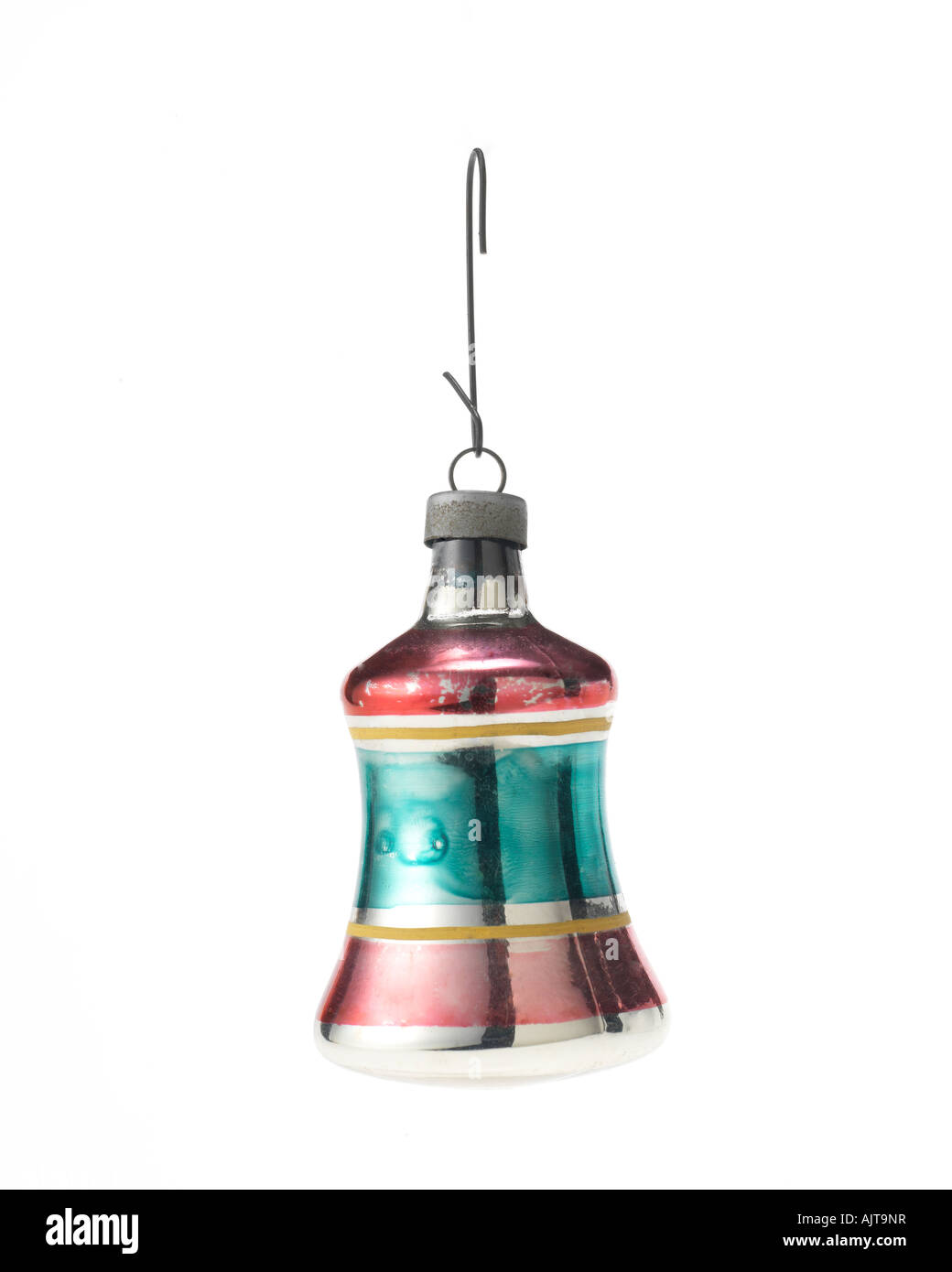 Christbaumschmuck an Haken hängen Stockfoto