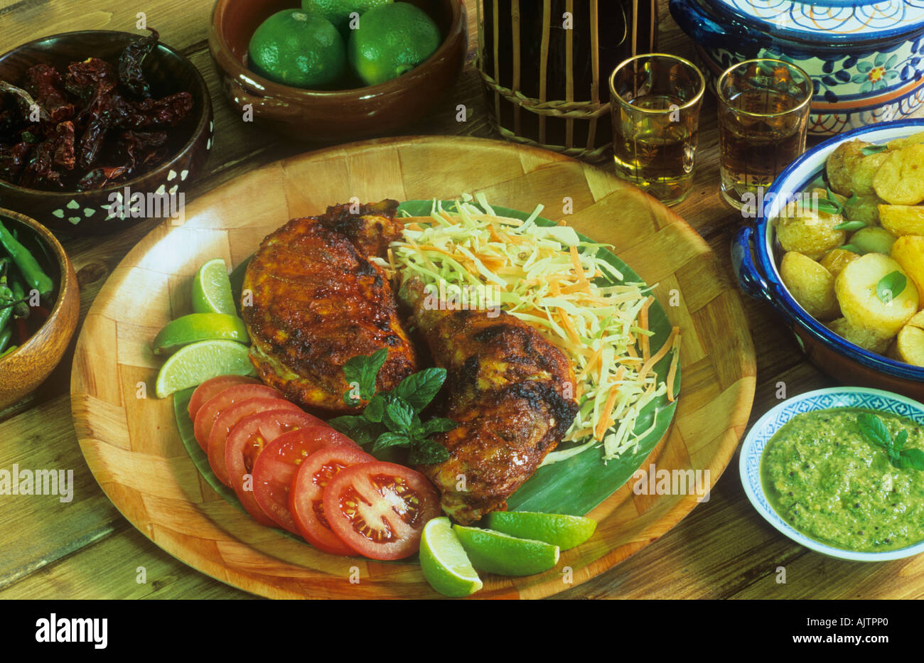 Chicken Cafreal Goa in Indien Essen Stockfoto