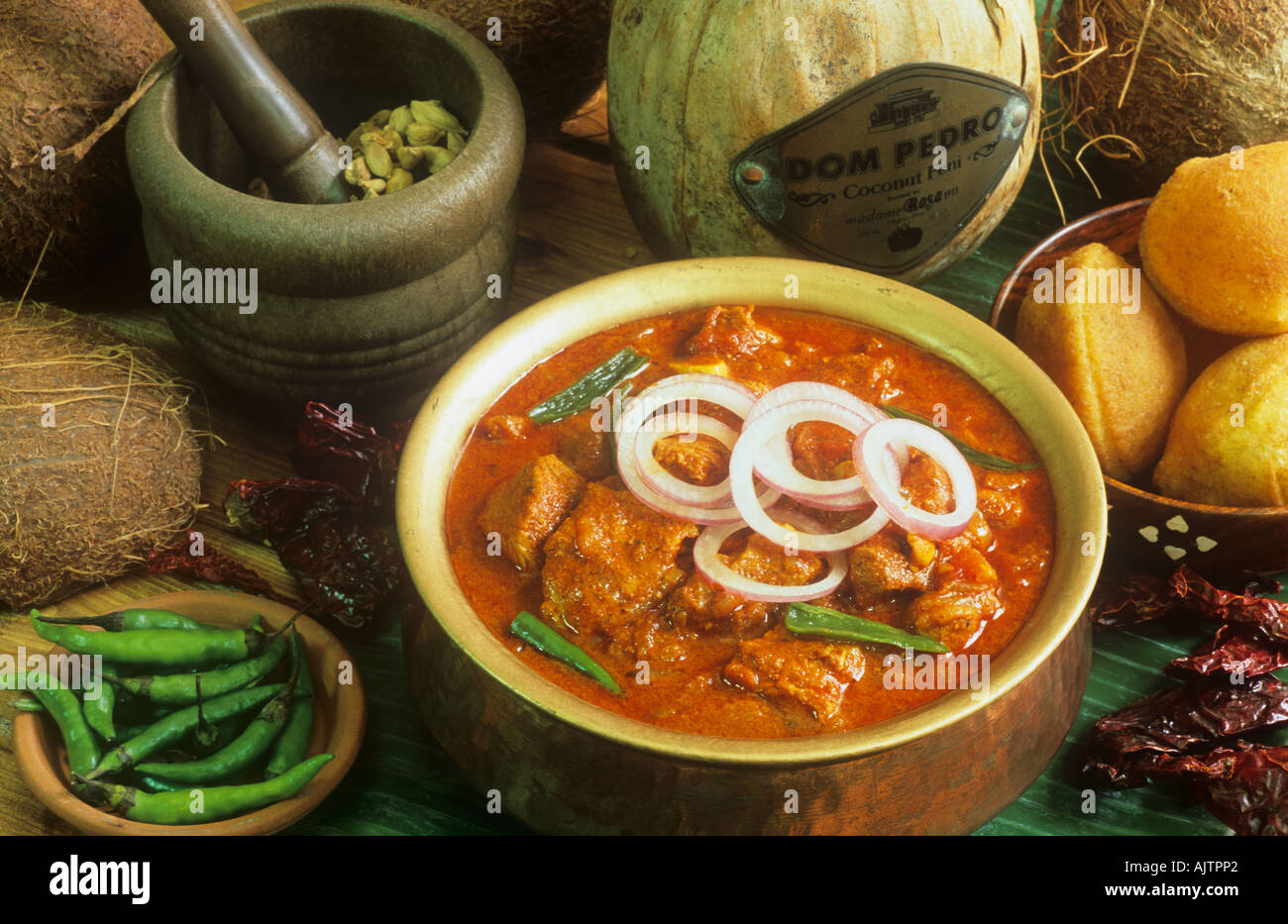 Indien Essen Vindaloo Curry Goa Stockfoto