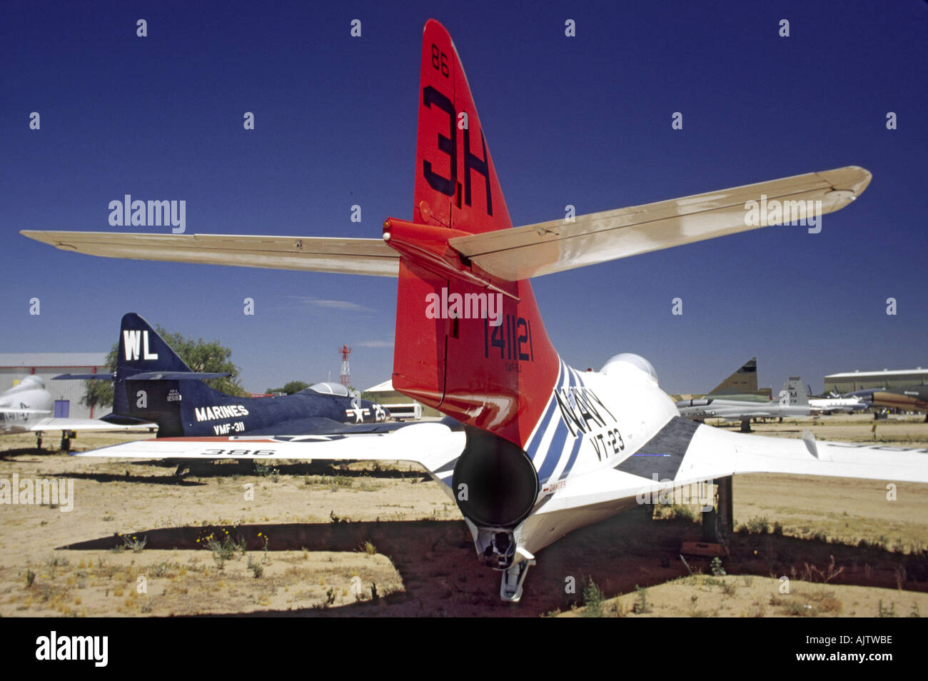 Grumman F 9J Cougar Düsenjäger, Pima Air Space Museum, Tucson, Arizona, USA Stockfoto