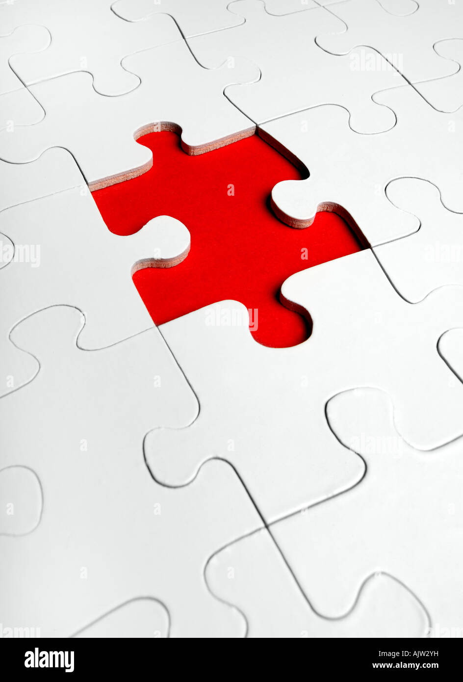 Jigsaw Puzzle mit dem fehlenden Stück Stockfoto
