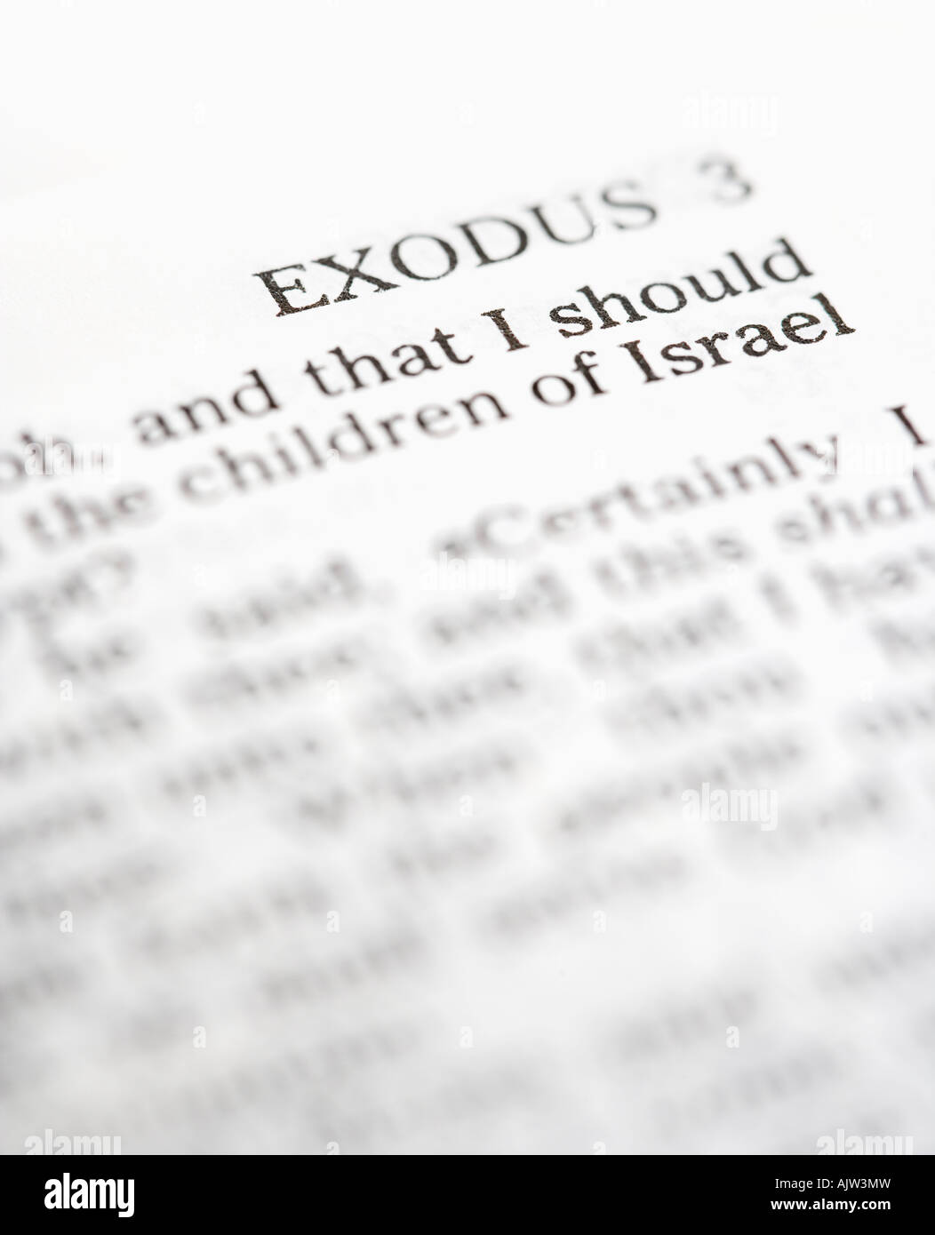 Selektiven Fokus der Exodus Verse in offenen Bibel Stockfoto