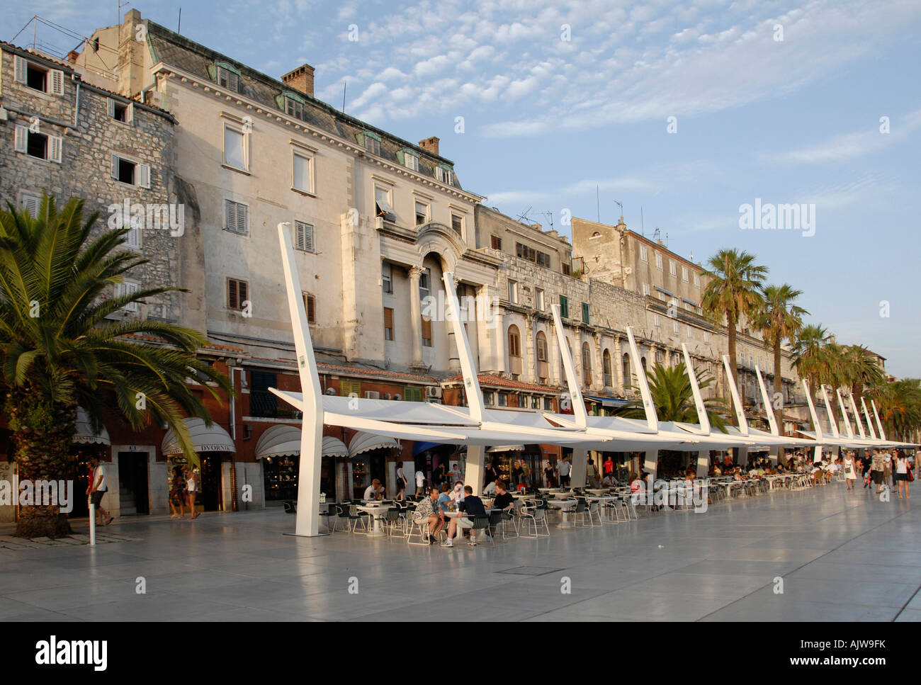 Esplanade-Split in der Abend Sonne Dalmatien Kroatien Stockfoto