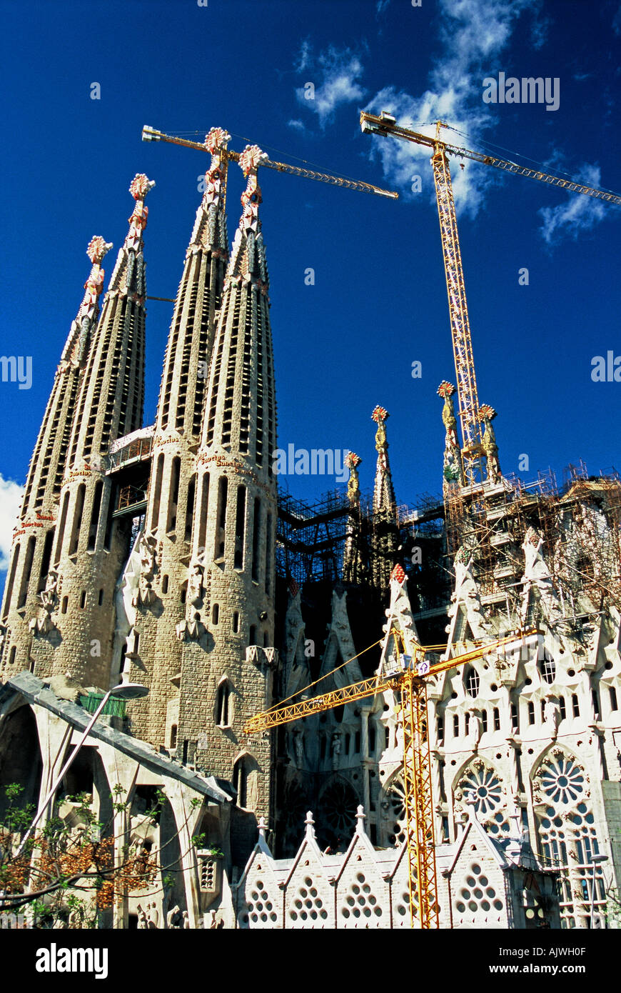 Barcelona Plain Pla de Barcelona L Eixample La Sagrada Família die südwestlichen Fassade Leidenschaft Fassade auf Christi letzte Tage Stockfoto