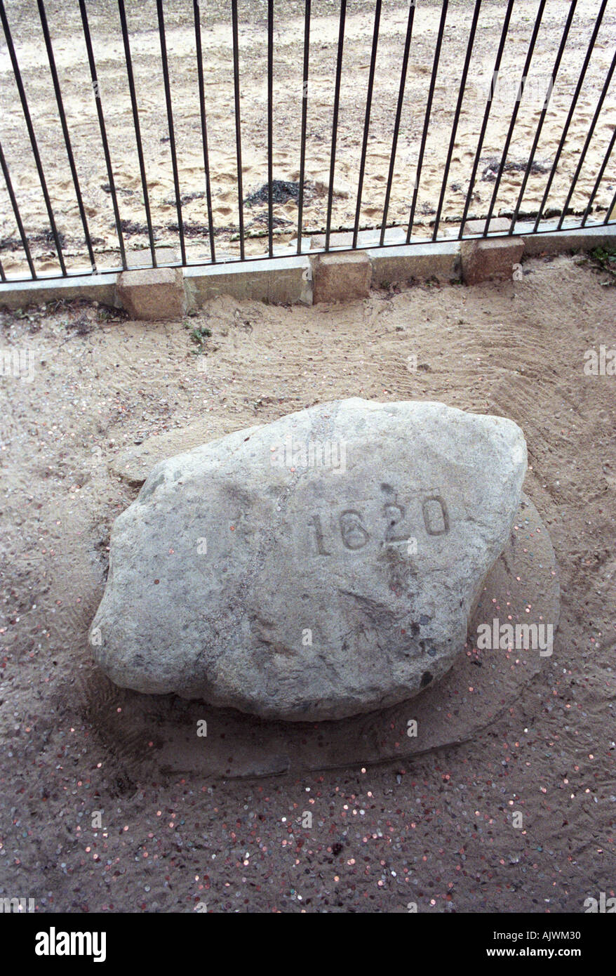 Plymouth Rock Plymouth Massachusetts Stockfoto