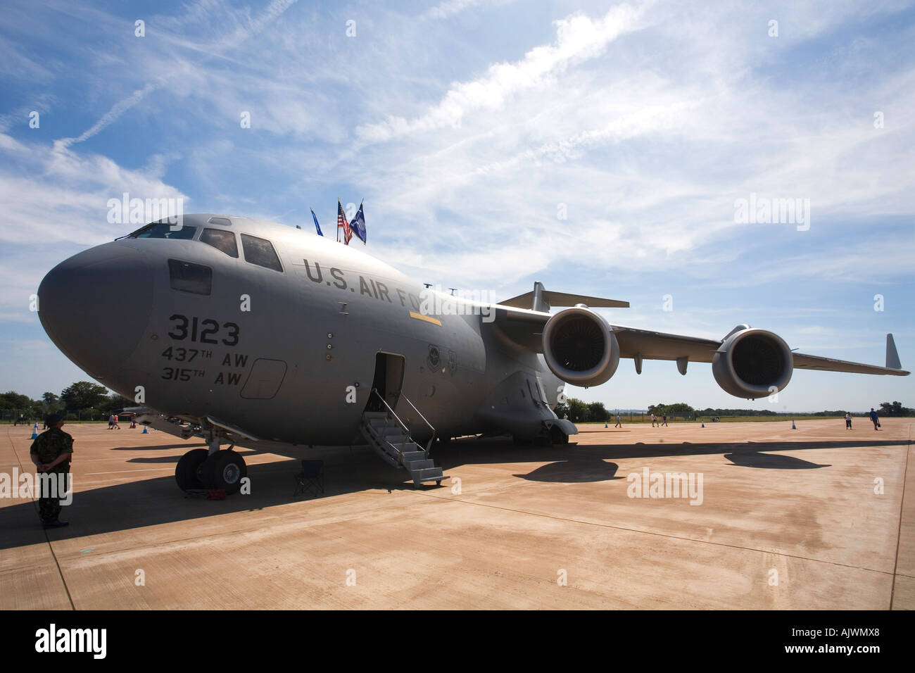 Boeing C-17A Globemaster US Air Force bei Fairford RAF International Air Show Gloucestershire Airshow 2006 Stockfoto