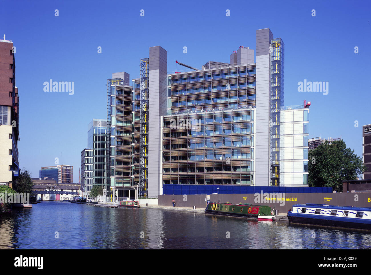 Waterside Gebäude Richard Rogers Partnership Nachdenken über Wasser Paddington Basin London W2 Stockfoto