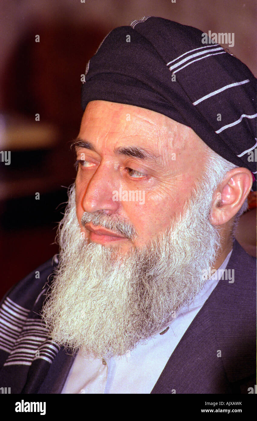 Präsident der islamischen Republik Afghanistan, Burhanuddin Rabbani der Jamiat-e-Islami Partei. Stockfoto