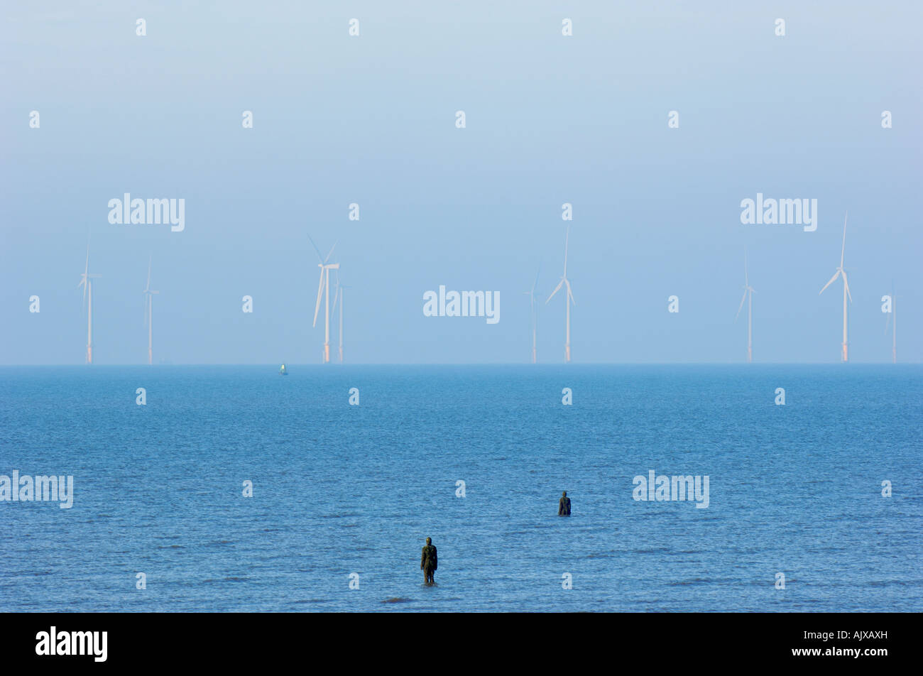 Anthony Gormley Figuren auf Crosby Strand Liverpool Stockfoto