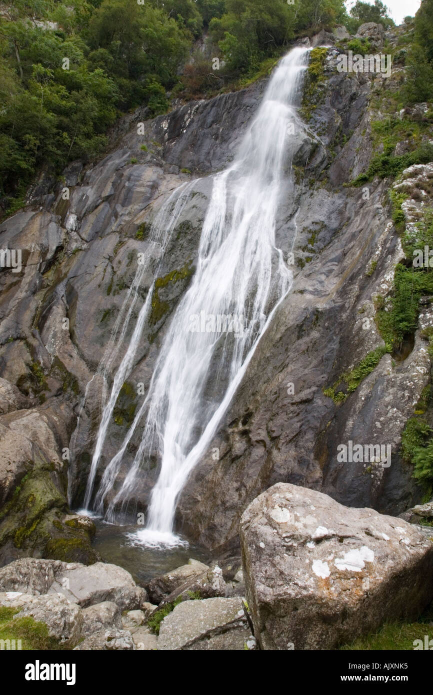 Aber Falls oder Rhaeadr Fawr im Coedydd Aber nationale Natur behalten Snowdonia National ^ Abergwyngregyn Gwynedd Nordwales Parken Stockfoto