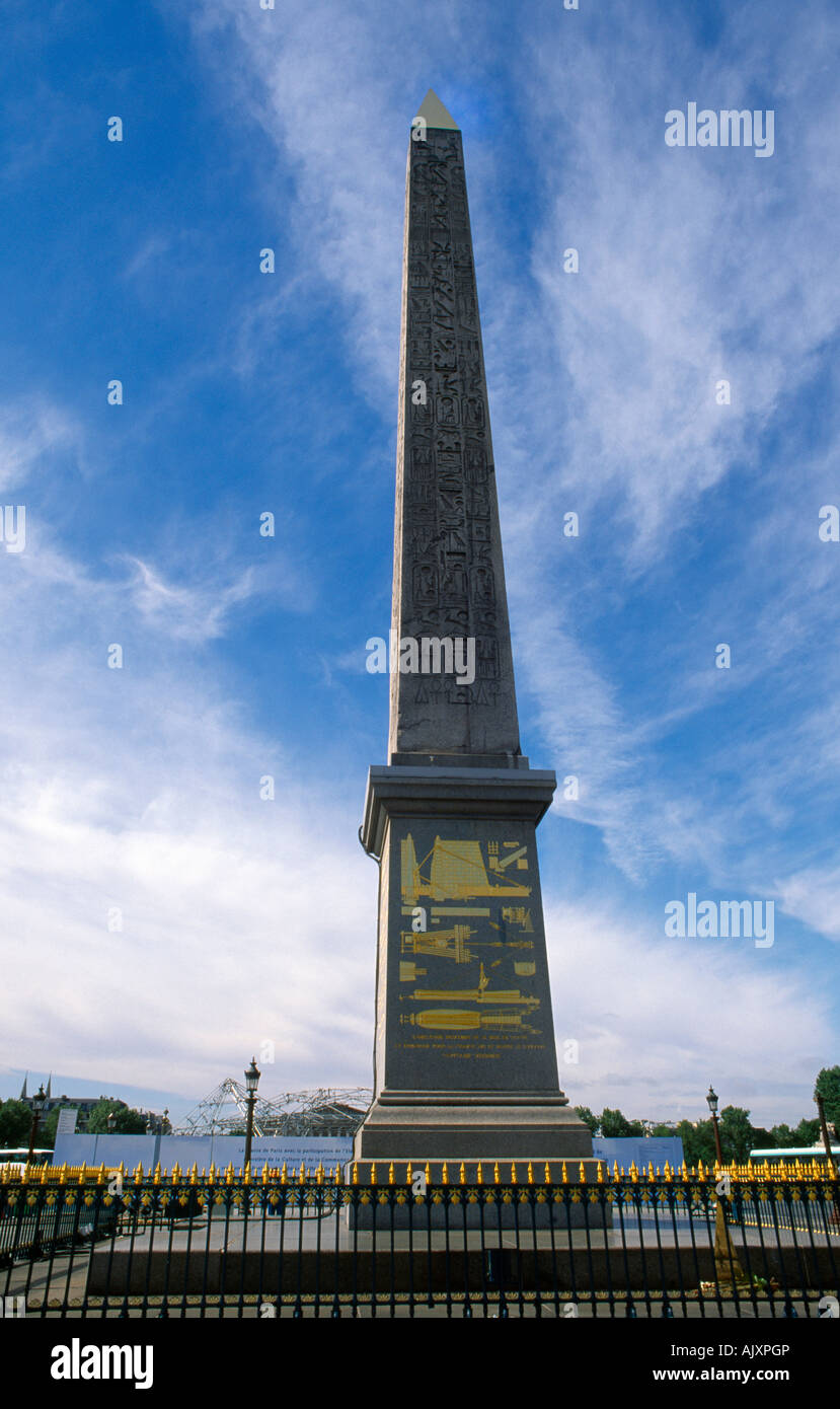 Paris Frankreich Platz De La Concorde ägyptischer Obelisk Stockfoto