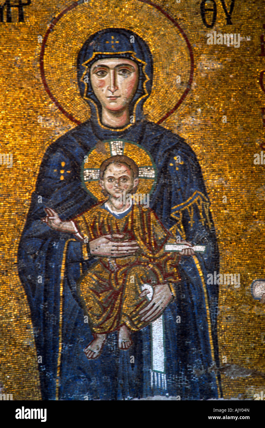 Istanbul Türkei Aya Sofya byzantinischen Maria & Christus Stockfoto