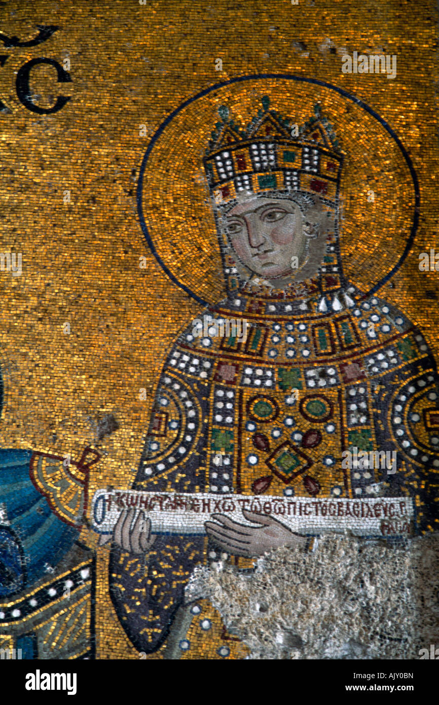 Istanbul Türkei Aya Sofya byzantinische Mosaik von Kaiserin Zoe Stockfoto