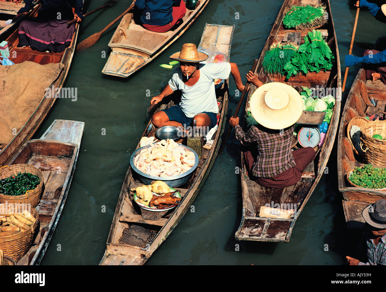 Reisen, Thailand, Bangkok, schwimmenden Markt, Stockfoto