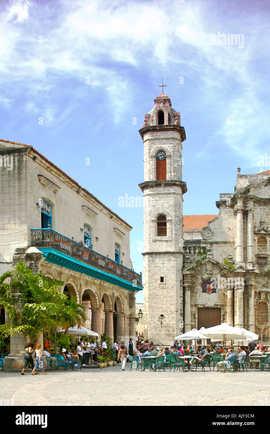 Catedral De La Habana, Plaza De La Catedral, Havanna, Kuba Stockfoto