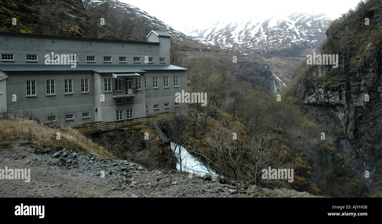 Wasserkraft-Elektrizitätswerk, Flam, Norwegen Stockfoto