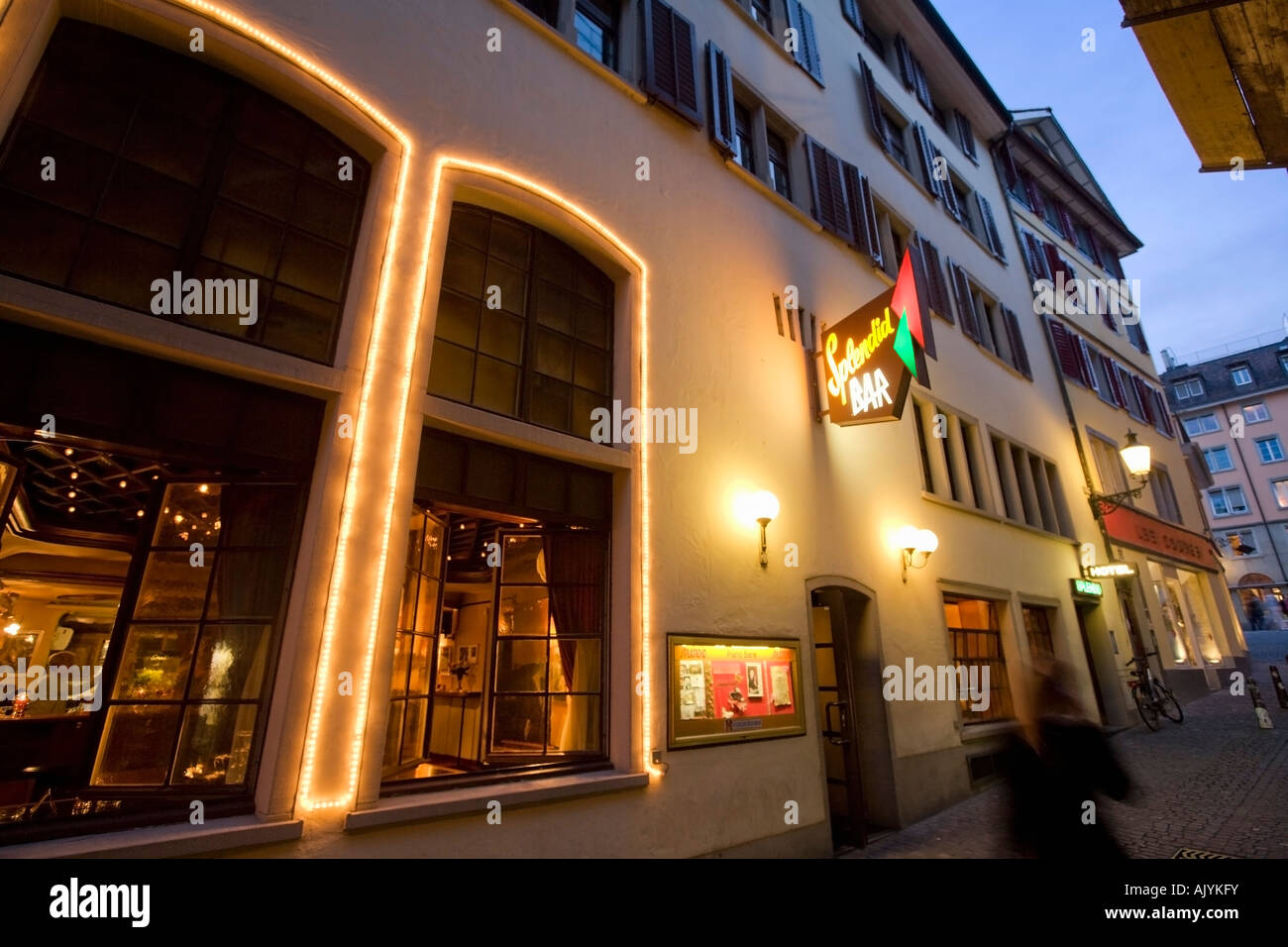 Schweiz-Zürich-Niederdorf Altstadt Splendid Bar Stockfoto