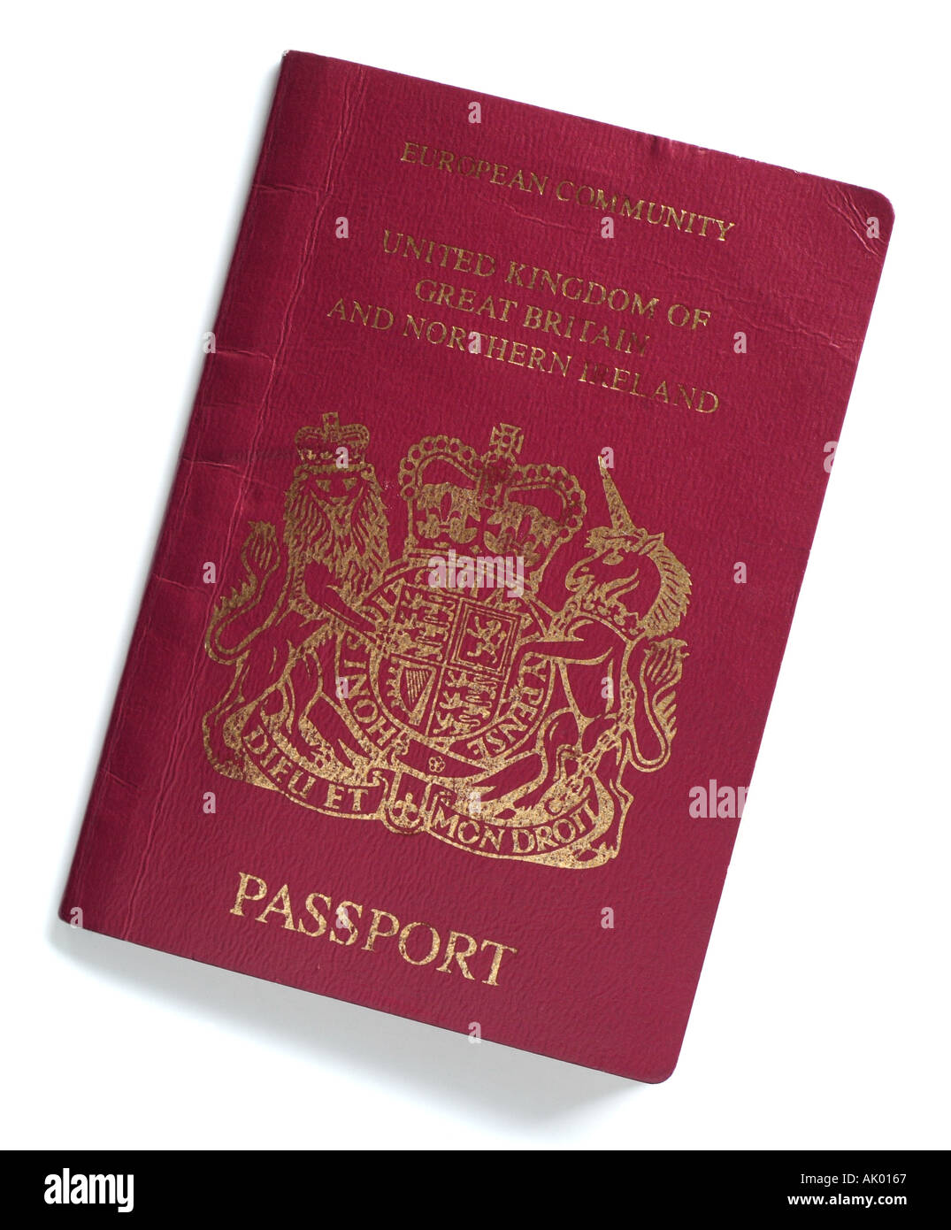 Europäischen Gemeinschaft Pass aus dem Vereinigten Königreich getragen Stockfoto