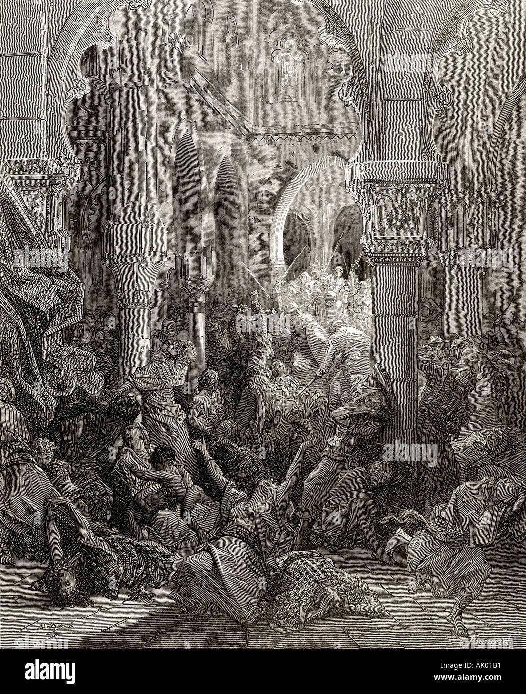 Die kreuzfahrer Massaker die Bewohner von Caesarea während des Ersten Kreuzzugs, 1096 -1146. Stockfoto