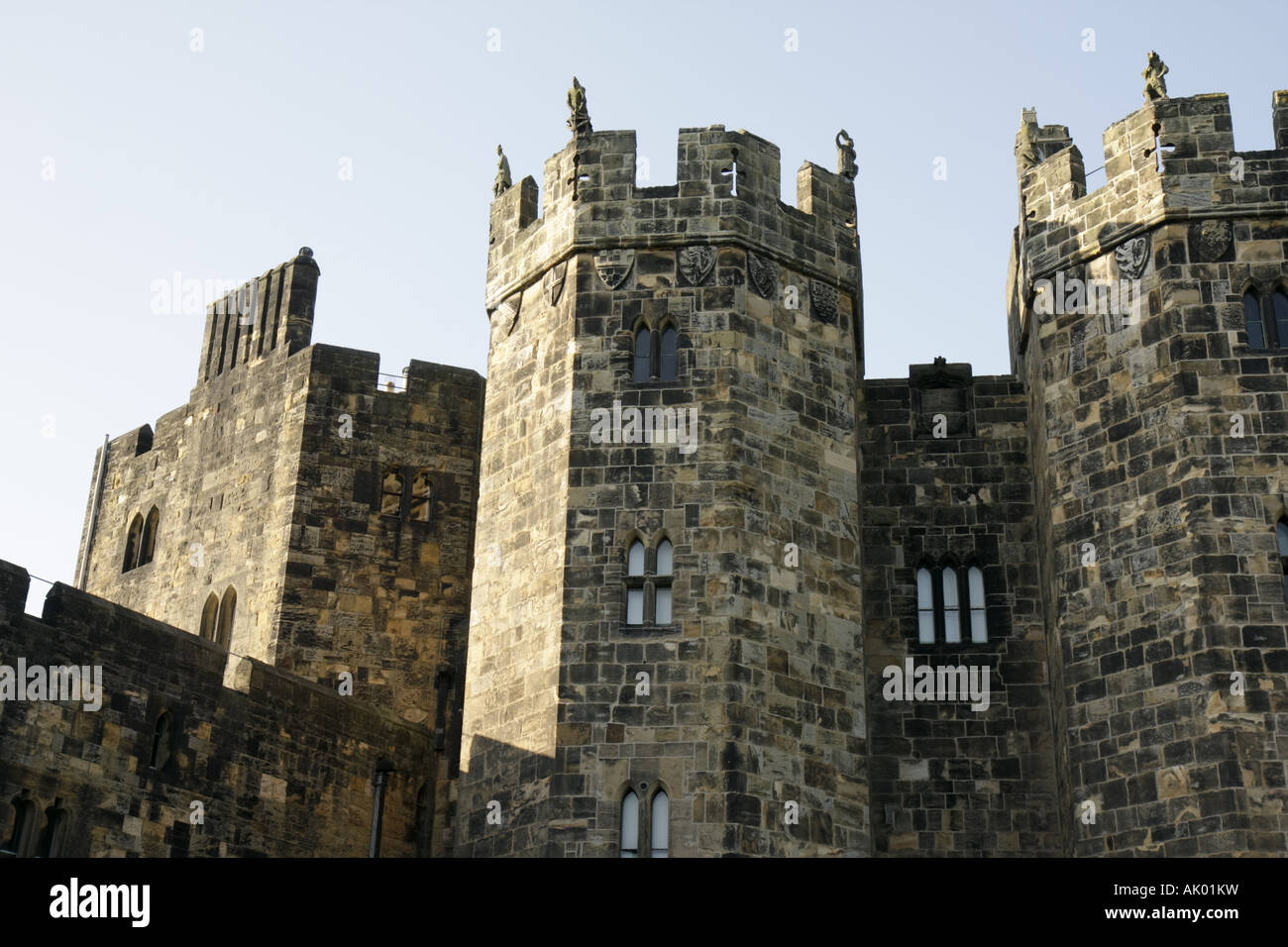 Vereinigtes Königreich England Northumberland, Alnwick, Alnwick Castle, 11. Jahrhundert, normannische Architektur, Harry Potter-Film-Website, UK071002074 Stockfoto