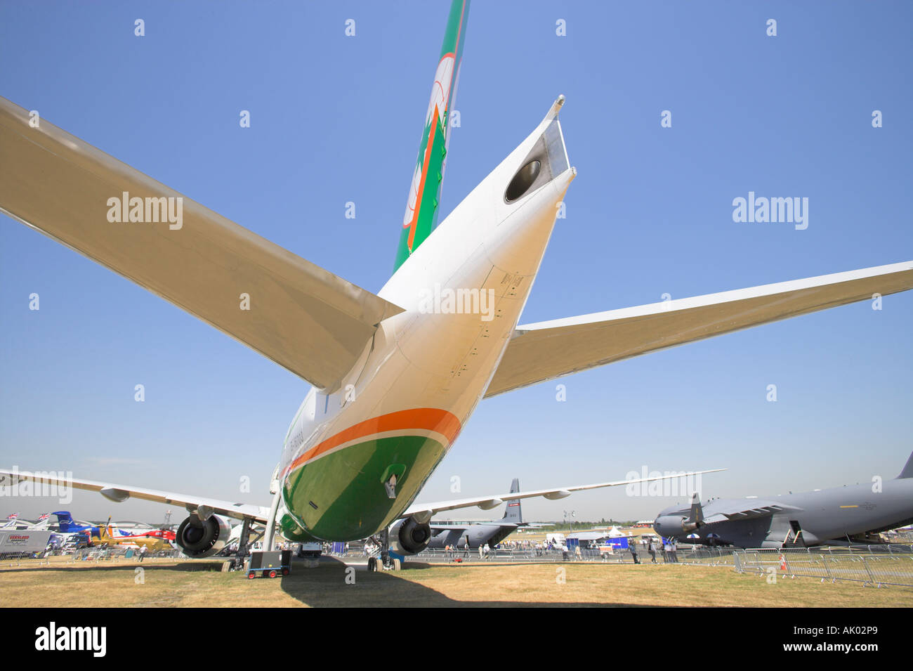 Rückansicht des Boeing 777-300 ER Stockfoto
