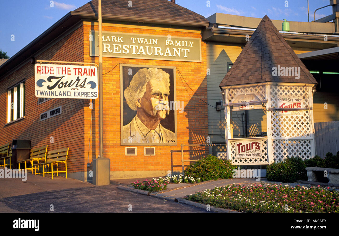Das Mark Twain FAmily Restaurant in der kleinen Stadt von Hannibal Haus von Mark Twain oder Samuel Clemens Stockfoto