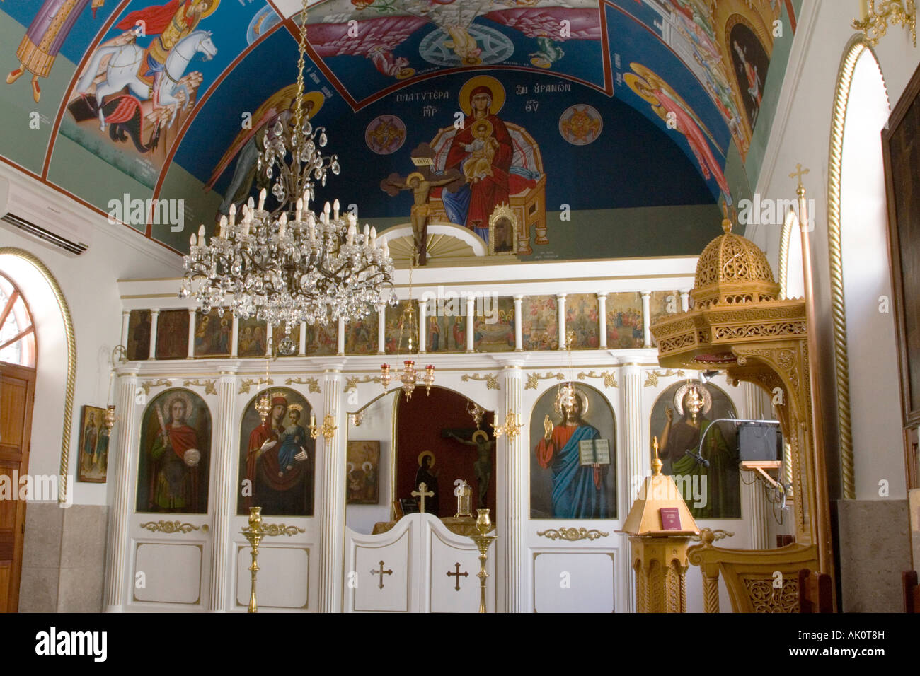 Tripoli, Libyen. Griechisch-orthodoxe Kirche innen, Tripolis Medina Stockfoto