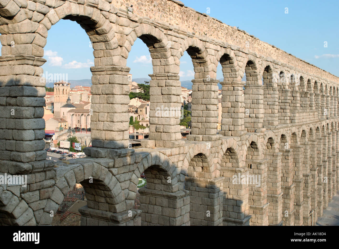 Römische Aquädukt, Segovia, Kastilien-León, Spanien Stockfoto