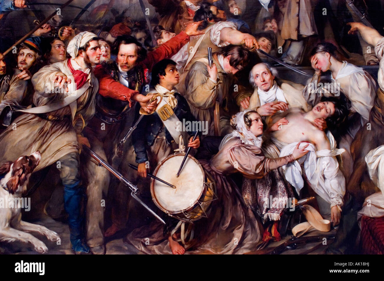 Folge der September Tagen 1830 Grand Place von Brüssel von Egide Charles Gustave, Baron Wappers 1803 1874 belgischen Maler Stockfoto