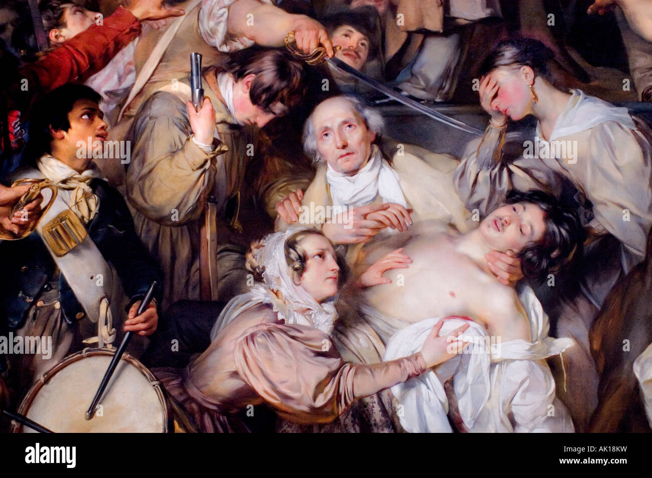 Folge der September Tagen 1830 Grand Place von Brüssel von Egide Charles Gustave, Baron Wappers 1803 1874 belgischen Maler Stockfoto