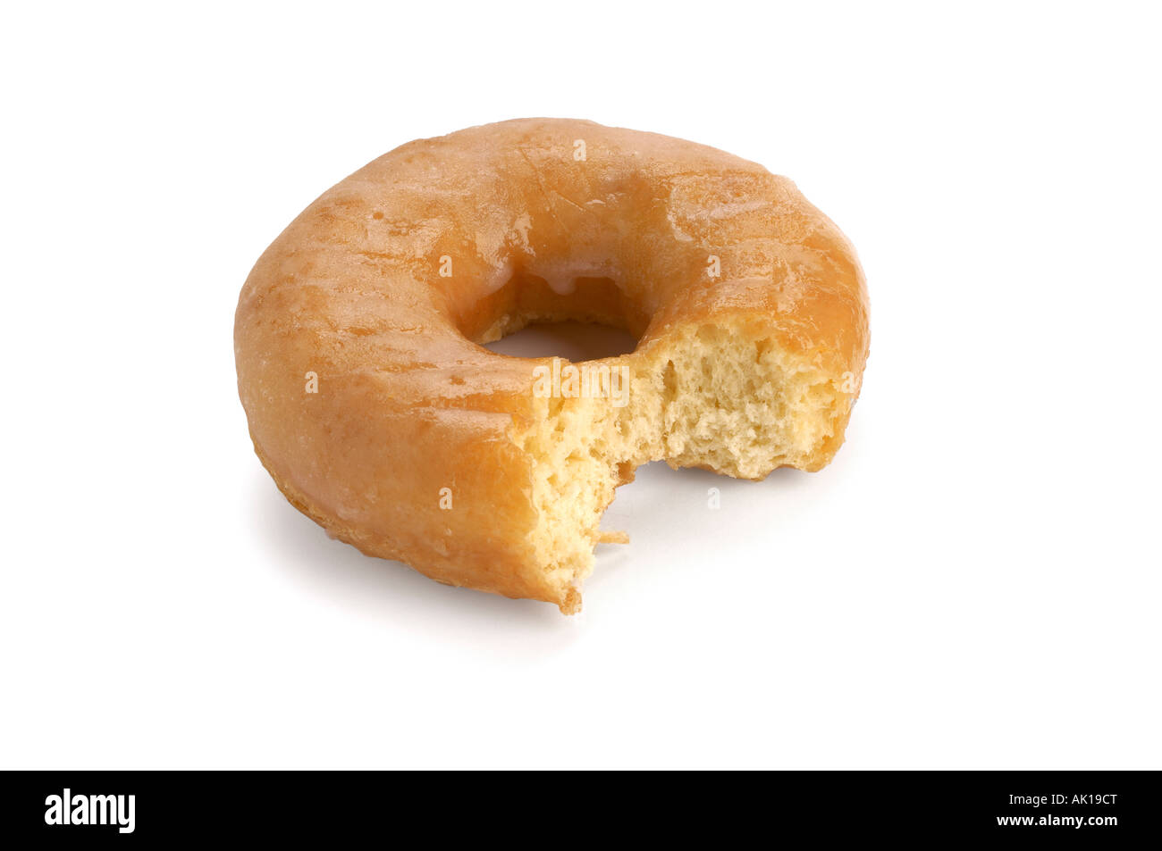 Ring-Donut mit Biss herausgenommen Stockfoto