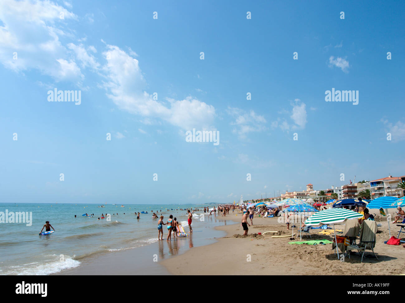 Strand, Calafell, Costa Dorada (Costa Daurada), Katalonien, Spanien Stockfoto