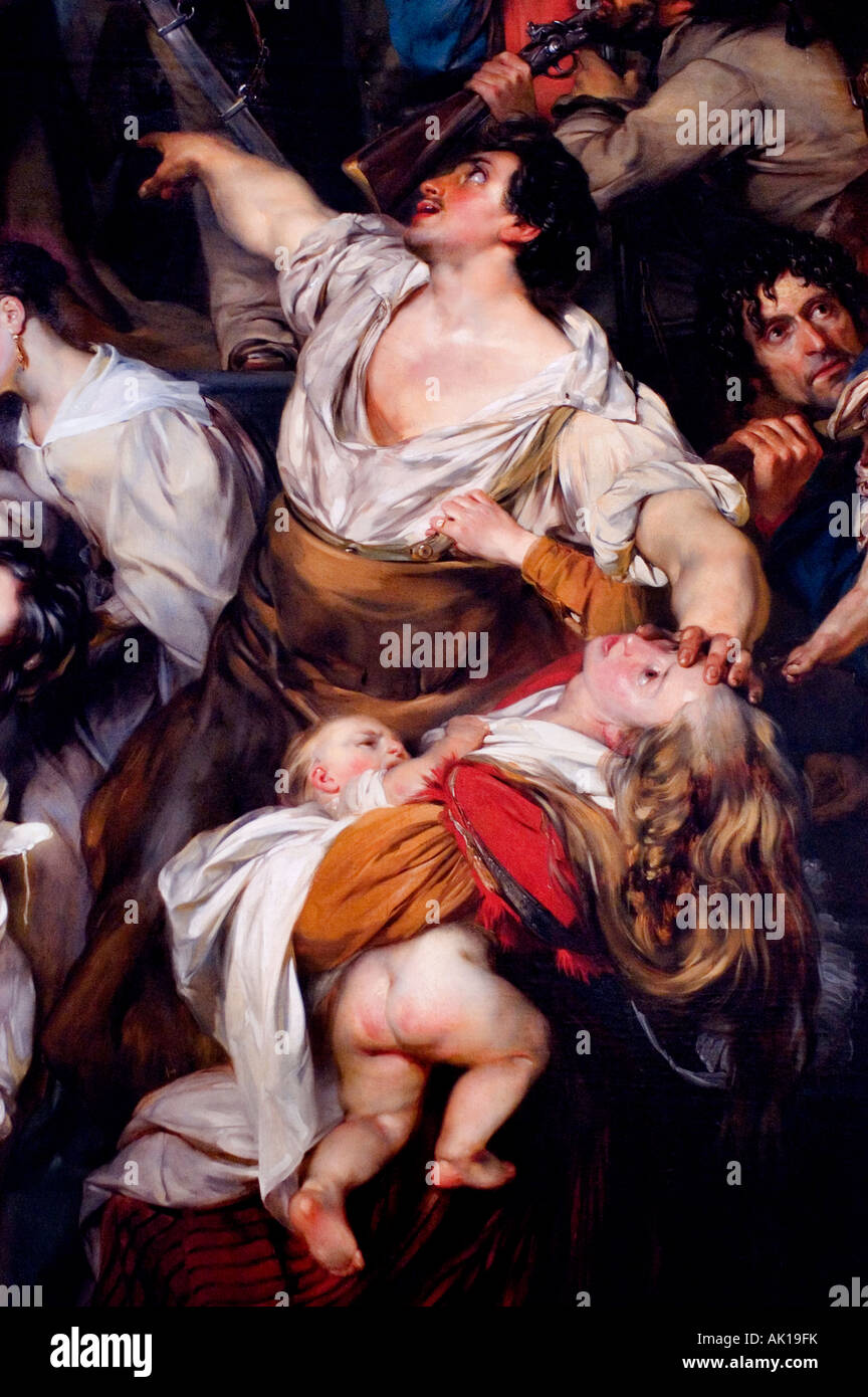 Folge der September Tagen 1830 Grand Place von Brüssel von Egide Charles Gustave, Baron Wappers 1803 1874 belgischen Maler Stockfoto