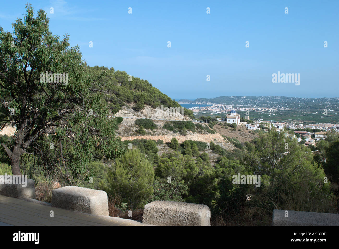 Blick über Stadt und Urlaubsort Javea (Xabia), Costa Blanca, Spanien Stockfoto