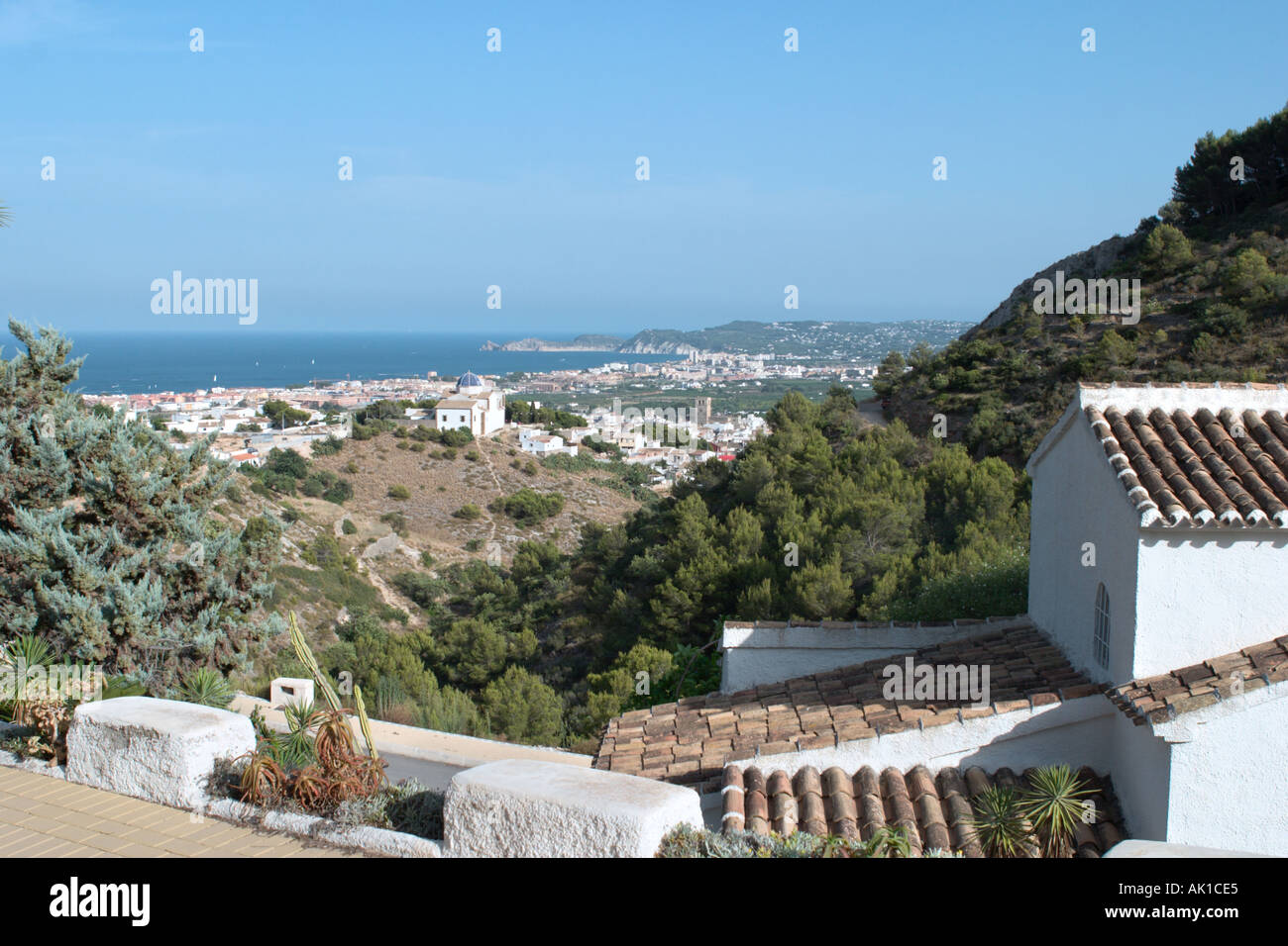 Blick über Stadt und Urlaubsort Javea (Xabia), Costa Blanca, Spanien Stockfoto