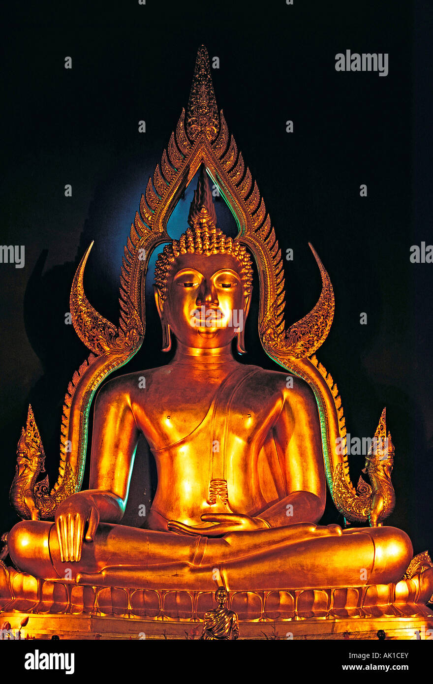 Thailand. Bangkok. Marmor-tempel. Golden Buddha Statue. Stockfoto