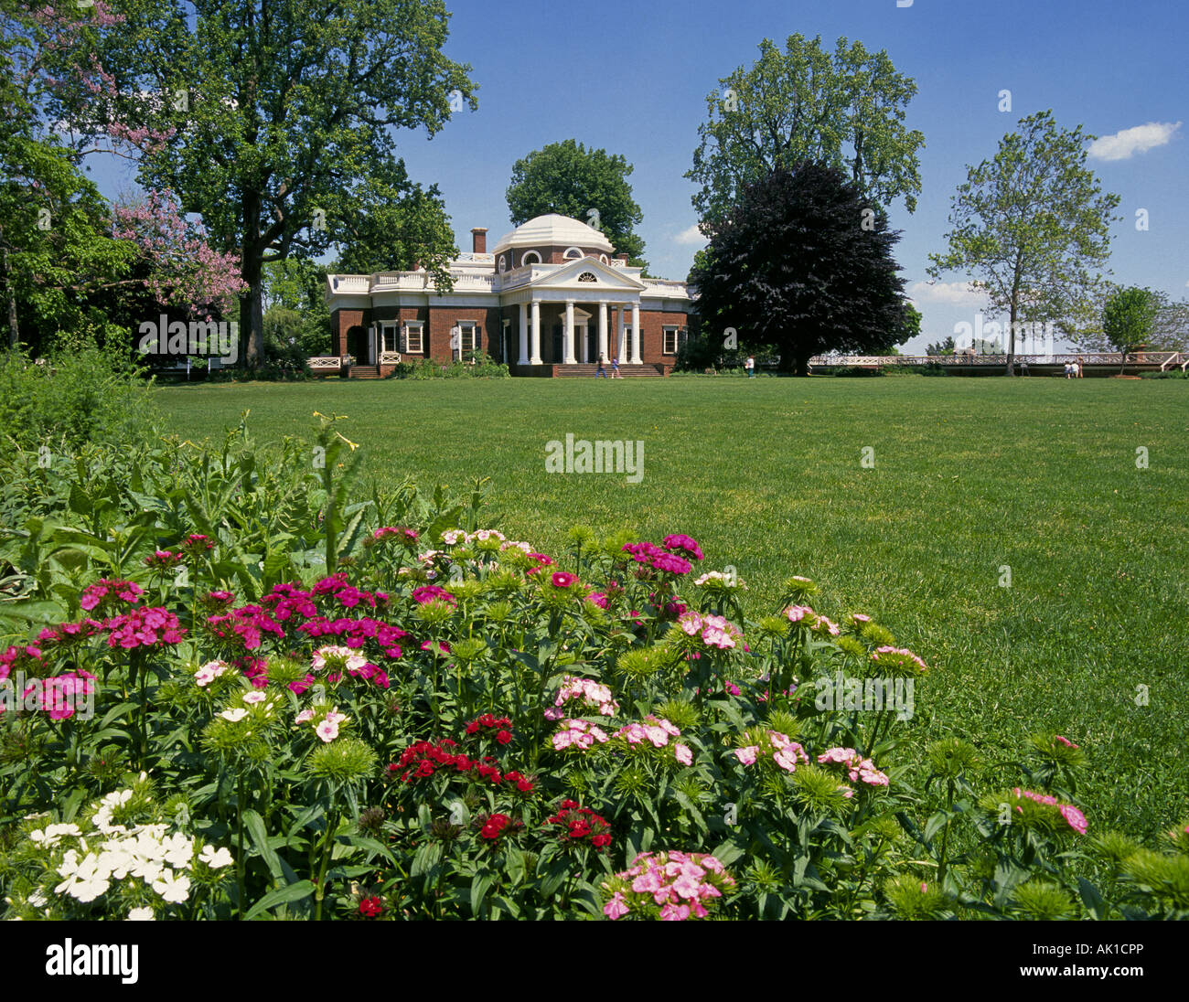 Die Anlage und die Gärten in Monticello Haus von Thomas Jefferson, dritter Präsident der Vereinigten Staaten Stockfoto