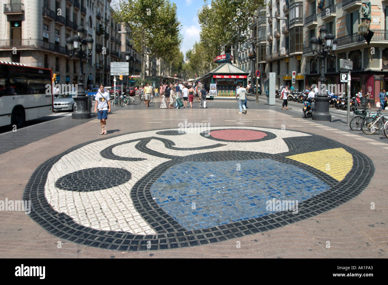 Mosaik von Joan Miro, Rambla Sant Josep, Las Ramblas, Barcelona, Katalonien, Spanien Stockfoto