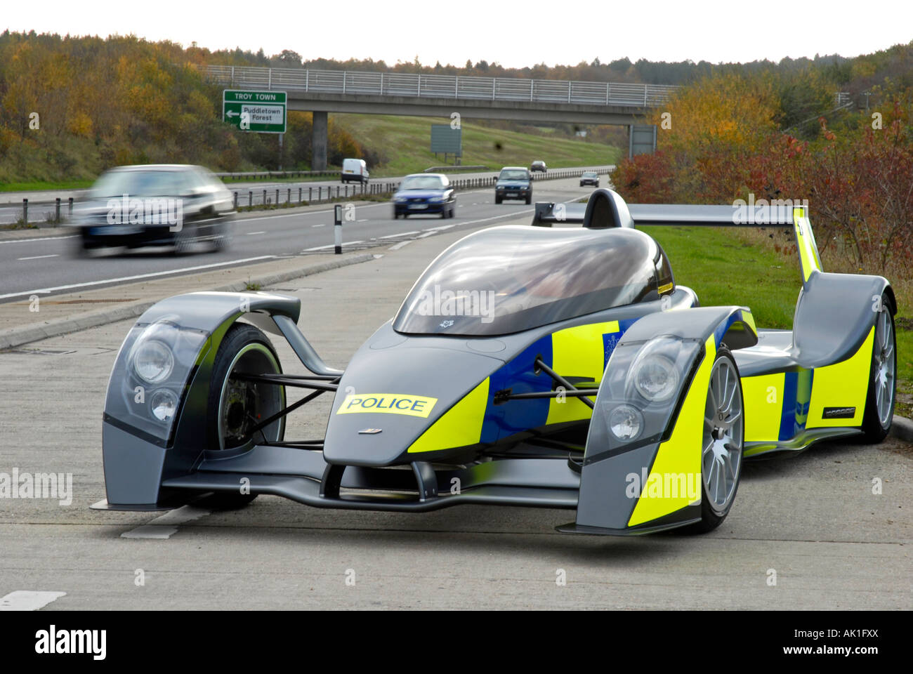 Caparo T1 Supercar mit Polizei Abzeichen, England, UK Stockfoto