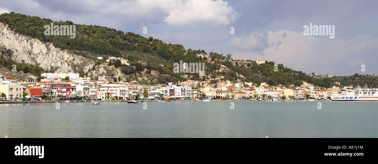 Zakynthos Hafen, Panorama, Insel Zakynthos, Griechenland. Stockfoto