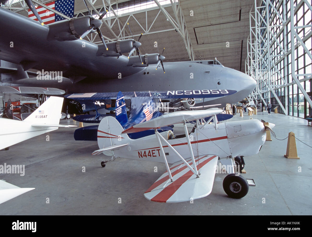 McMinnville ein Blick auf die Spruce Goose gebaut die riesigen Wasserflugzeug von Howard Hughes in den Evergreen Aviation pädagogische Cent Stockfoto