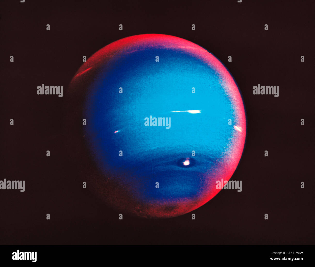 Raum & Astronomie. Planet Neptun. Falsche Farbe Foto. Stockfoto