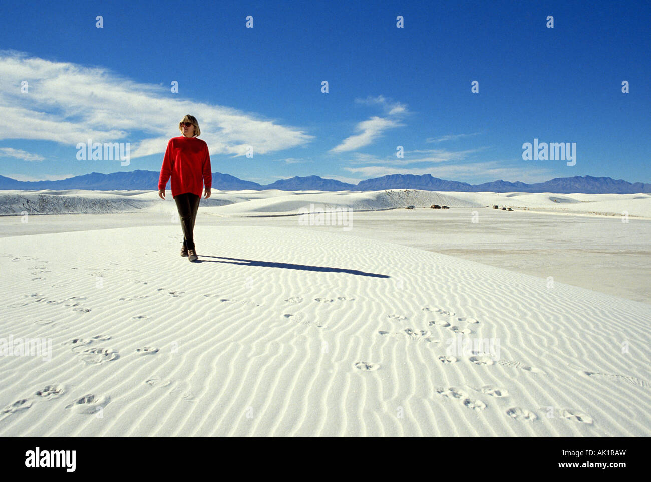 Ein Blick auf die reinen weißen Gips Sand im White Sands Stockfoto