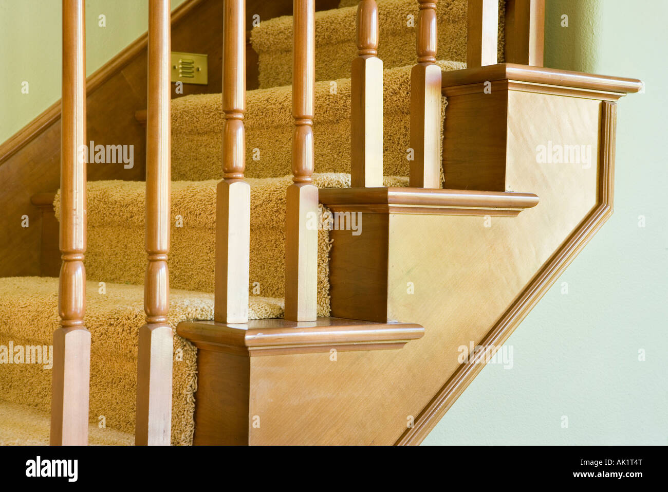 Detail der Teppichboden Treppenhaus Stockfoto